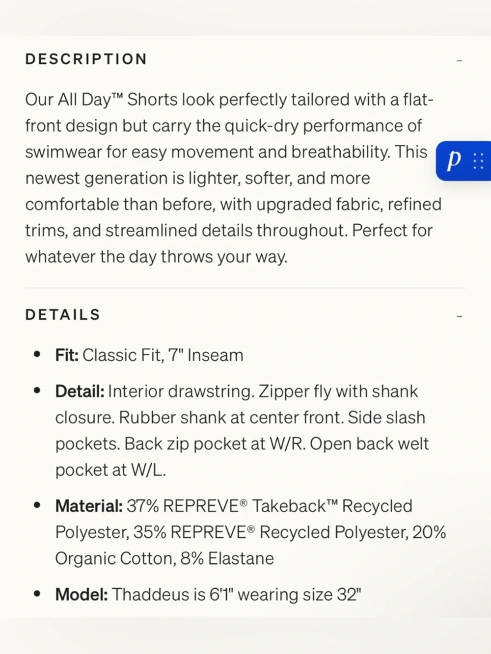 All Day Beach to Bar Short